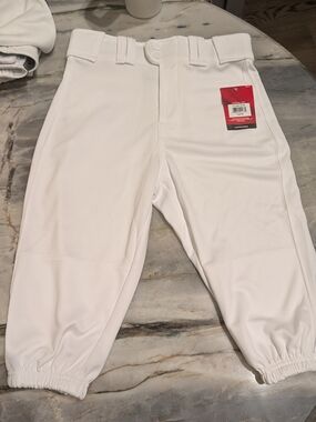 Rawlings Men’s White Baseball Pants with Elastic Cuffs